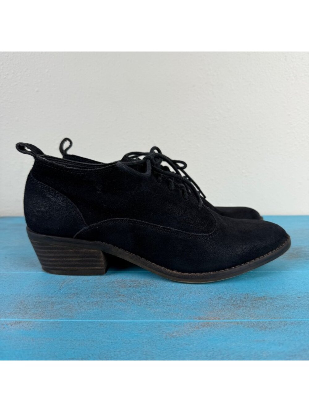 Lucky Brand Women's Black Suede Fantine Ankle Boot Shoe Size 8.5